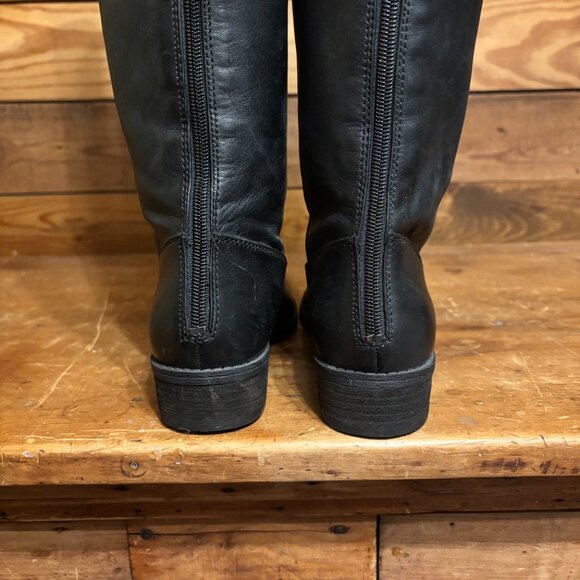 Arturo Chiang Black Leather Over The Knee Boots - Picture 5 of 7